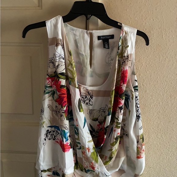 White House Black Market Floral Drape Tank Top - Multicolor - Picture 3 of 6